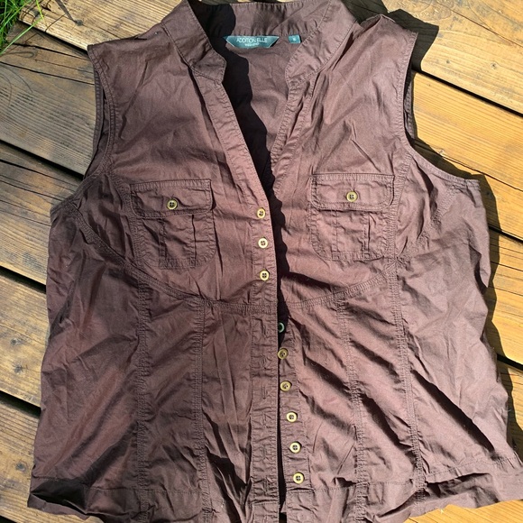 Additionnelle Brown Sleeveless Vest - Picture 1 of 5